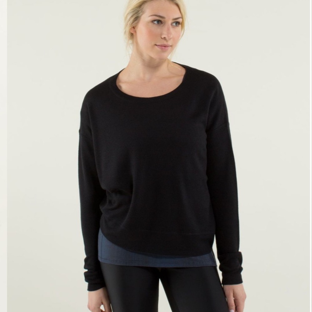 lululemon Pure Balance Sweater Reversible Black Sz 8‎